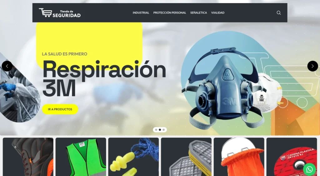 Tienda de seguridad / Página con catálogo